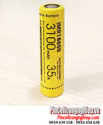 Cell pin Laptop Pin sạc 18650 Lithium Li-ion 3.7v Nitecore IMR18650-3100mAh 11.47Wh Dòng xả 35A